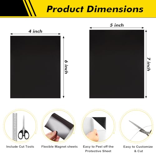Aertiavty 60 Packs Magnetic Sheets with Adhesive Backing 5x7 Inch Adhesive Magnetic Sheets for Dies Storage - 20 Mil Magnetic Contact Paper Peel and Stick, Magnetic Strips with Adhesive Backing - Image 3