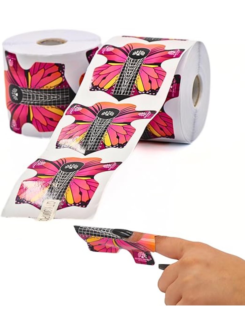 GLOBAL FASHION Professional 300 Pieces Golden Nail Art Tip Extension Forms For Acrylic Uv Gel - Durable, Flexible, Easy To Use  (Gf02) - Image 3