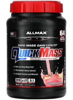Allmax QuickMass، محفز اكتساب الكتلة العضلية السريع، بنكهة الفراولة والموز، 3.5 رطل (1.59 كجم) 