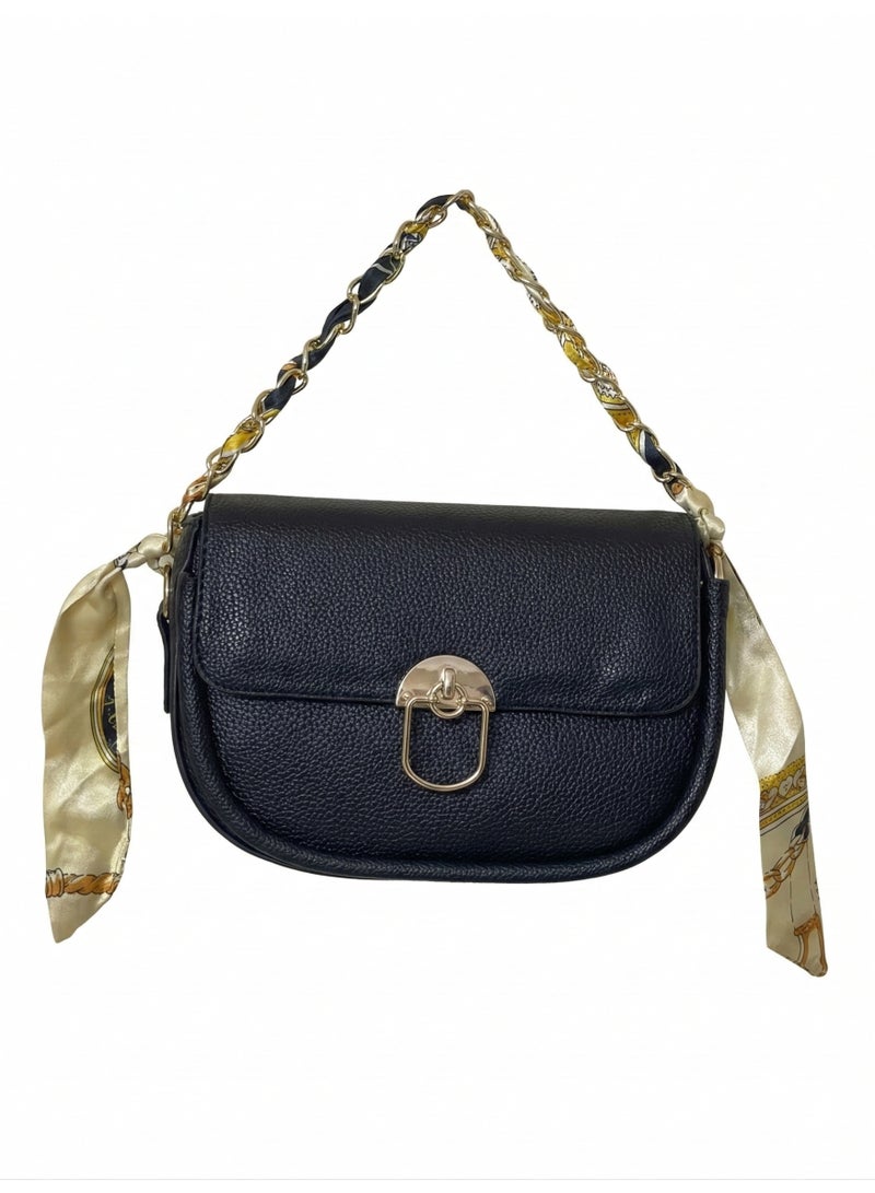 لايف ستيلاش  حقيبة كروس جلد بمشبك مغناطيسي - اسود ZC-1 - Image 3