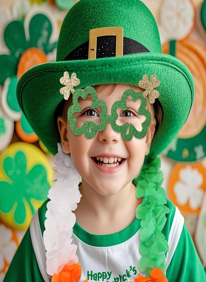 بينك شيب إكسسوارات عيد القديس باتريك من بينك شيب: طوق رأس إيرلندي، نظارات على شكل نبتة البرسيم، وقلادة عيد القديس باتريك - هدايا عيد القديس باتريك للأطفال - طقم مكون من 3 قطع لحفلات عيد القديس باتريك باللون الأخضر - Image 5