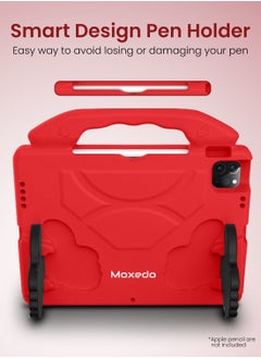 Moxedo Moxedo Shockproof Protective Case Cover Lightweight Convertible Handle Kickstand for Kids with Pencil Holder Compatible for iPad Pro 11 inch (2018 / 2020 / 2021) / iPad Air4 10.9-inch 2020 - Red  - Image 5