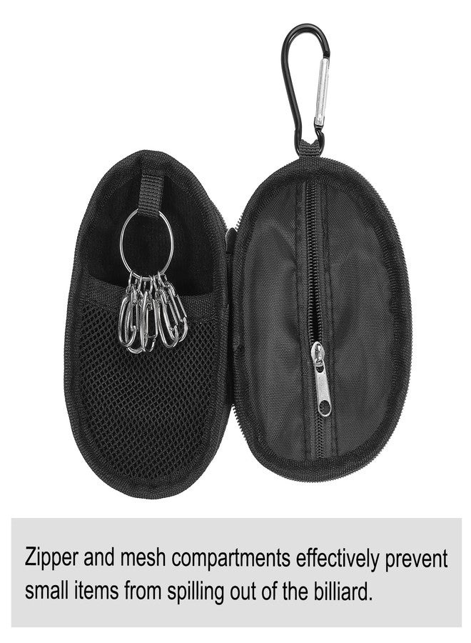 PATIKIL Billiard Accessories Storage Bag, Chalk Case Bag Portable Clip-on Attaching Coin Purse Pool Billiard Accessory, Black - Image 3