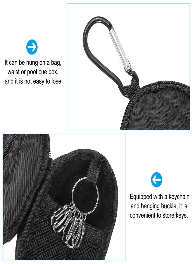 PATIKIL Billiard Accessories Storage Bag, Chalk Case Bag Portable Clip-on Attaching Coin Purse Pool Billiard Accessory, Black - Image 4