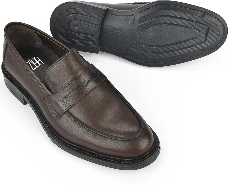 زيا , Genuine Leather Men's Shoes 113744 2386 Brown