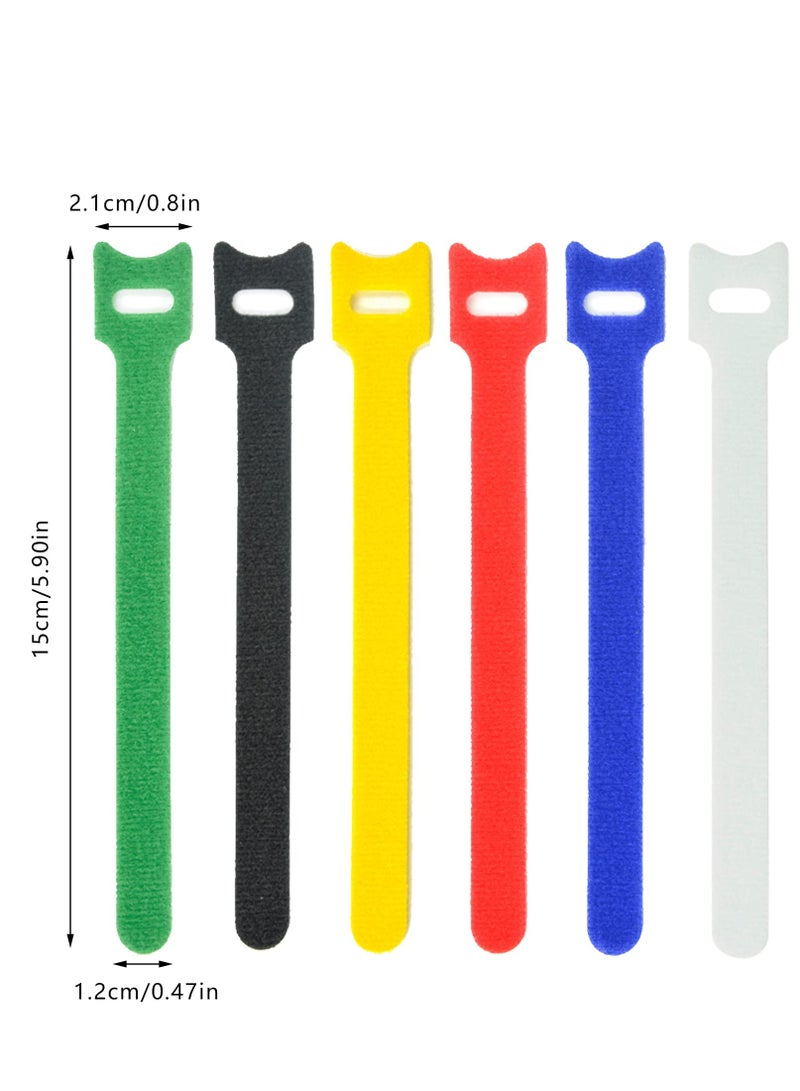SUNSAR 60Pcs Reusable Cable Tie, Adjustable Straps Tidy Wrap Hook and Loop Fastening Wire Ties - Image 3
