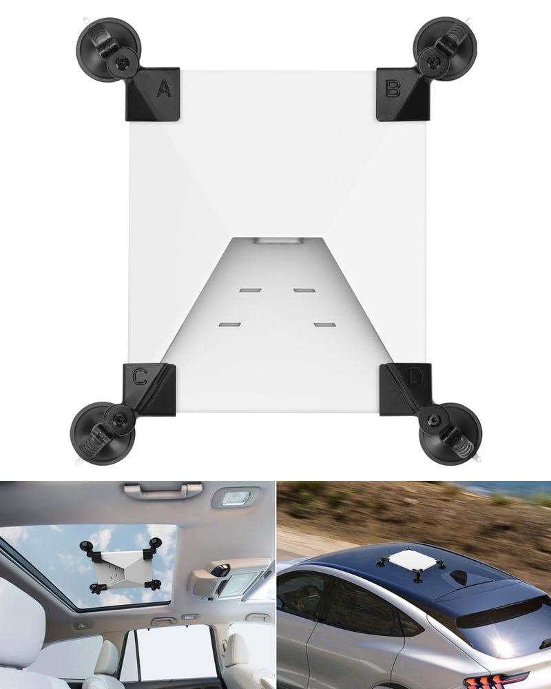 Generic Starlink Mini Sunroof Suction Cup Mount - Suitable for Sunroof and Car Top 3D Printing Installation Kit - Starlink Mini Car Mount - Ensure Stability During Driving - Switchable Suction Cup Direction  - Image 1
