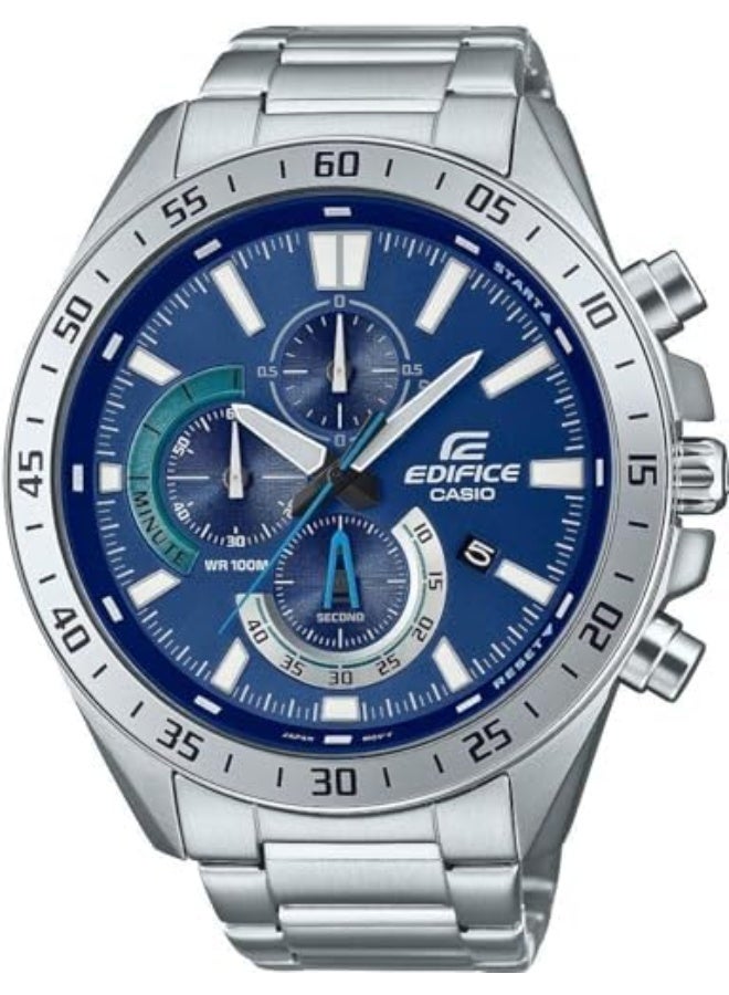 Casio Edifice Men's Watch - EFV-620D-2AVUDF Blue Dial, Silver Band - Image 1