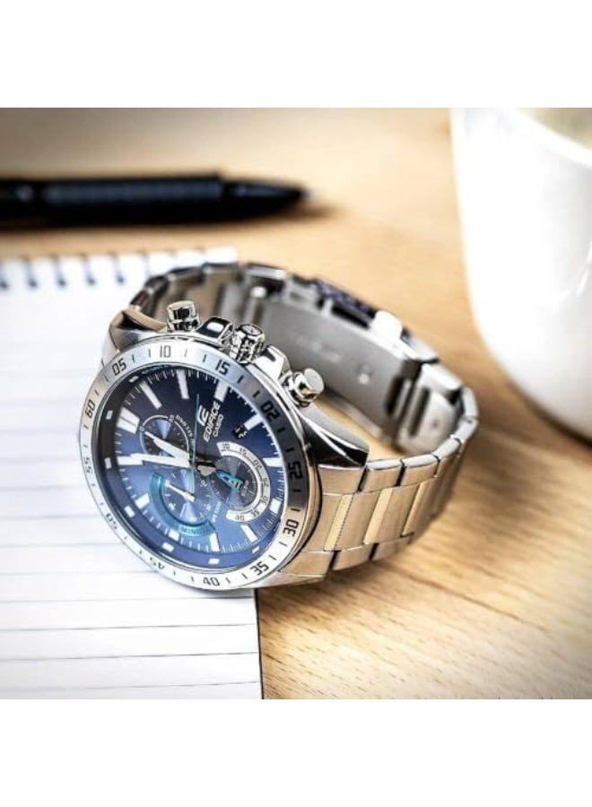 Casio Edifice Men's Watch - EFV-620D-2AVUDF Blue Dial, Silver Band - Image 3