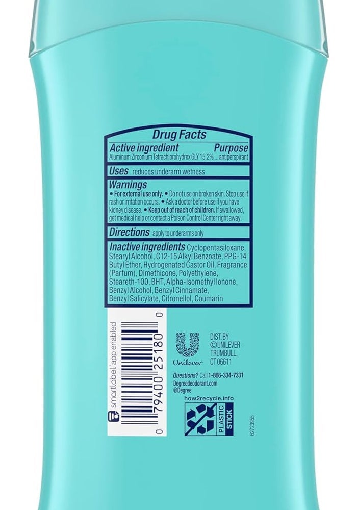 Degree Original Antiperspirant Deodorant 48-Hour Sweat & Odor Protection Sheer Powder for Women, 2.6 oz, Pack of 6 - Image 2