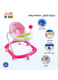 Kiko Baby Walker With Toys - Pink  - Image 2