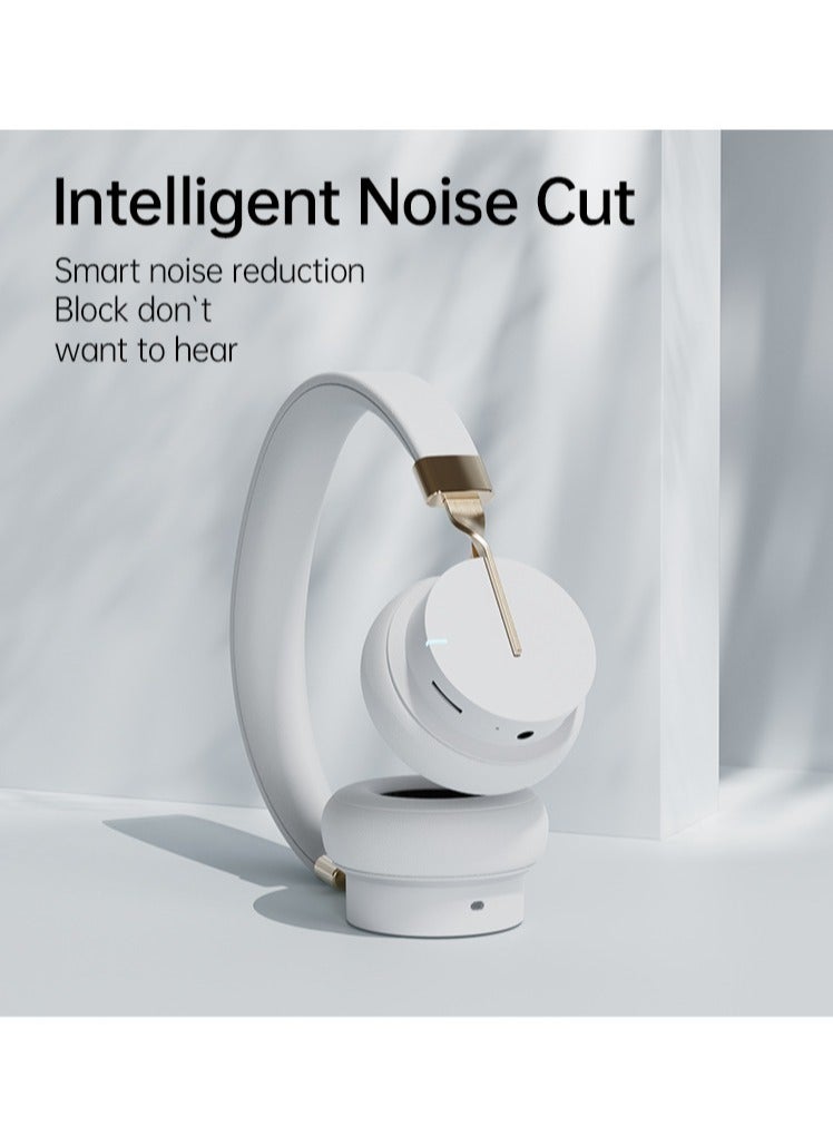 fingertime P3 Wireless Bluetooth 5.0 Headphones, HD Stereo Sound Over Ear Headphones with Built-In Microphones, Deep Bass, 60 Hours Playtime, Fast Charge Foldable Headphones for PC/Home (White) - Image 4