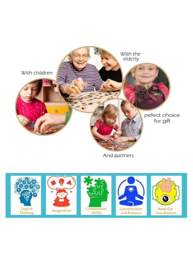 طقم الرسم الماسي 5D DIY، 1000 قطعة ألغاز بانوراما بانوراما، قلعة الذئب، تستخدم مواد ألواح الألغاز المعاد تدويرها، مع مجموعة كاملة من الملحقات، بدون إطار - Image 3