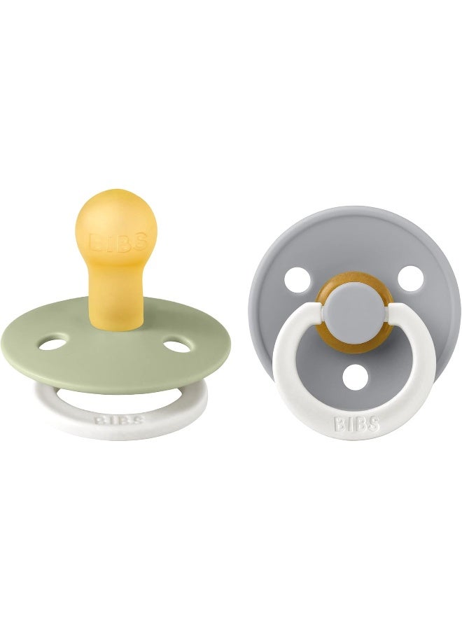 BIBS Pacifiers | Natural Rubber Baby Pacifier | Set of 2 BPA-Free Soothers | Made in Denmark | Cloud Night | Size 0-6 Months - Image 1