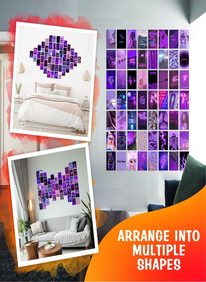 CodersParadise Pack of 54 Purple Wall Collage Kit Posters - 4 x 6 Inches Posters for Wall Decoration - Wall Art For Bedroom, Office, Living room, Dorm room - Image 3