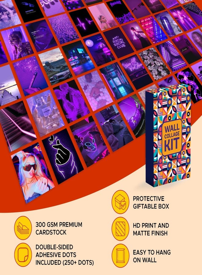 CodersParadise Pack of 54 Purple Wall Collage Kit Posters - 4 x 6 Inches Posters for Wall Decoration - Wall Art For Bedroom, Office, Living room, Dorm room - Image 5