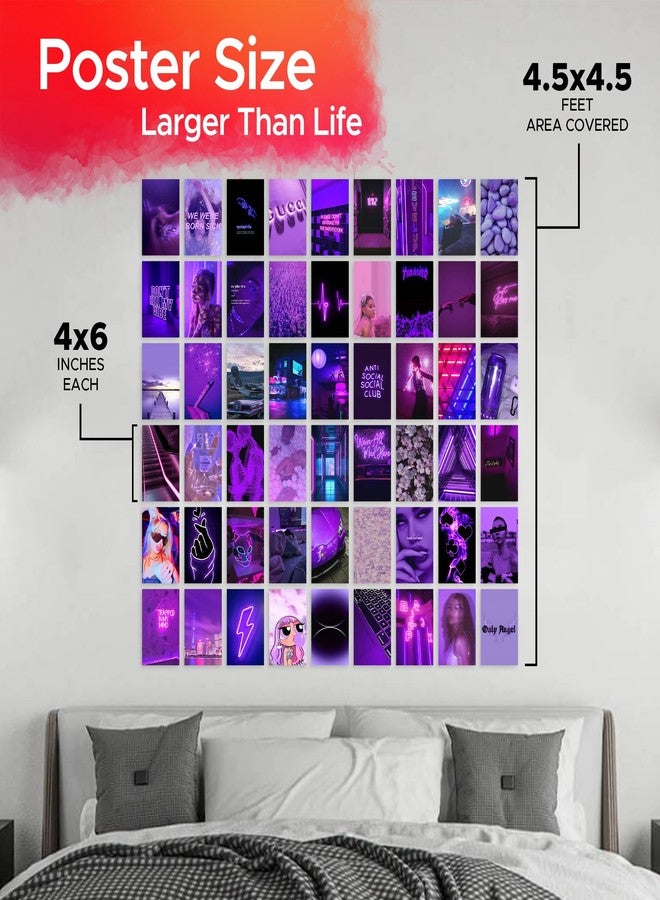 CodersParadise Pack of 54 Purple Wall Collage Kit Posters - 4 x 6 Inches Posters for Wall Decoration - Wall Art For Bedroom, Office, Living room, Dorm room - Image 4