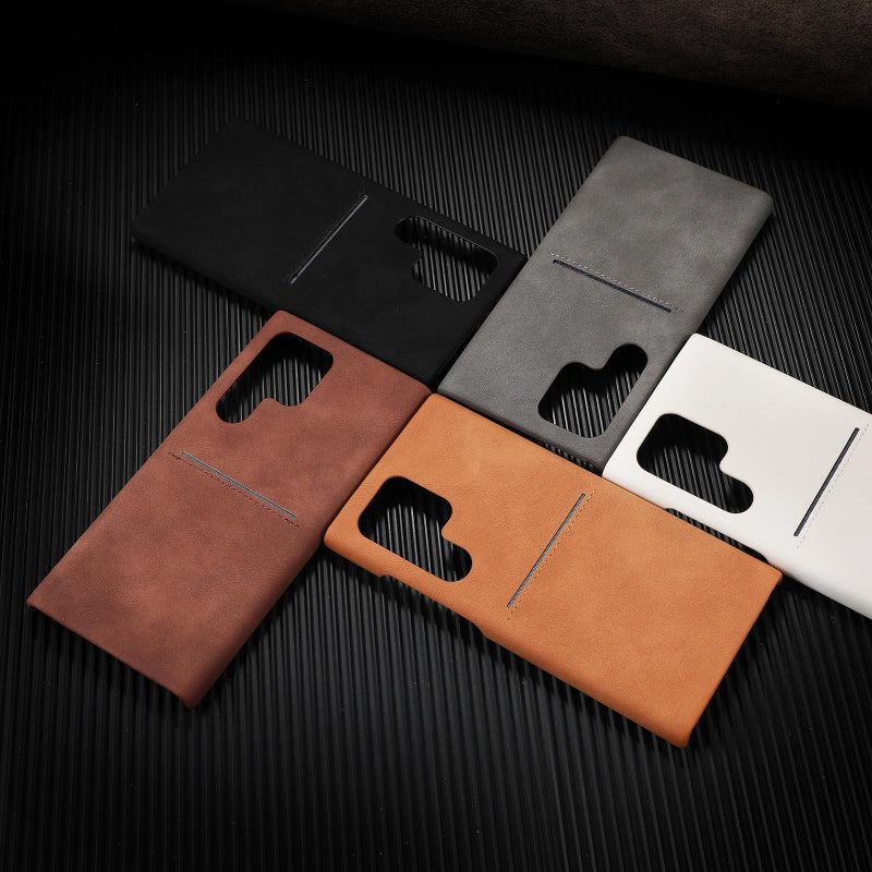 إيروريكس جراب هاتف من جلد الغنم بفتحة بطاقة لهاتف Samsung Galaxy S25 UItra 5G (أبيض) - Image 3