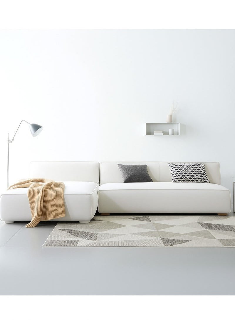 Al Zakharef Furniture Clarissa 3-Seater Luxury L-Shape Velvet Sofa with Free Pillows, Premium Wooden Frame, High-Density Seating Foam, Modern Corner Couch for Living Room Size L270 × W180 cm, Colour white - Image 4