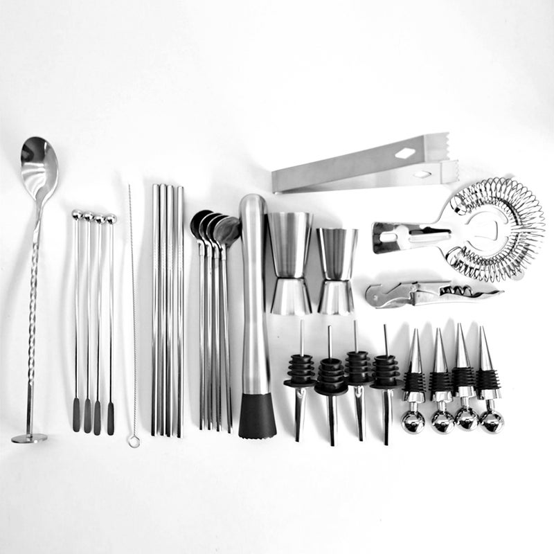 30pcs Bar Cocktail Set Boston Shaker Drink Making Kit Stainless Mixer Making Gift - Image 4