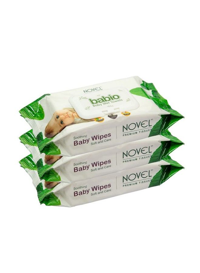 Novel Baby Wet Wipes;Pack With Lid (Pack Of 3 80 Sheet) - Image 1