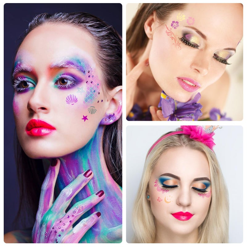 CODOHI 50 Pcs Face Paint Stencils, Body Facial Painting Templates, Diverse Designs for Makeup, Halloween, Party Art Painting - Image 4