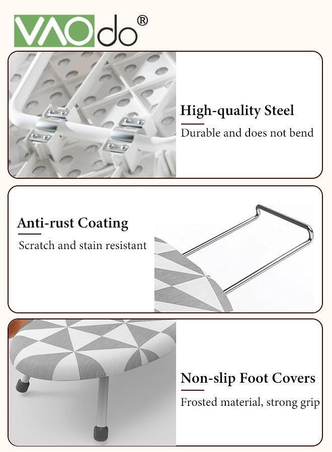 VAOdo Tabletop Ironing Board with Ironing Board, Small Iron Board with Removable Heat Resistant Cover and 100% Cotton Cover, Mini Ironing Board with 7mm Thickened Needle Cotton Layer for Home, Laundry Rooms, Dorms, Travel Use - Image 5