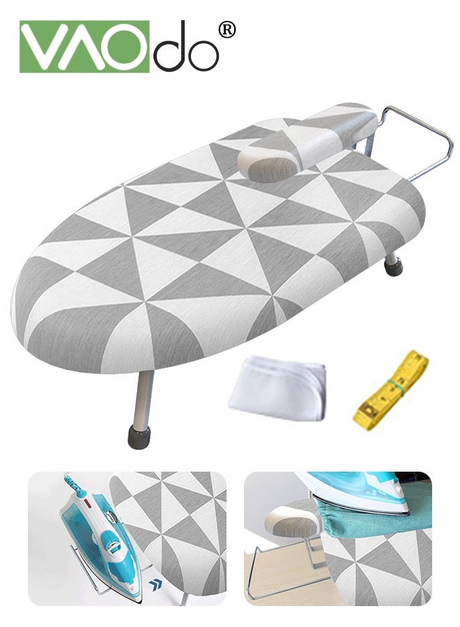 VAOdo Tabletop Ironing Board with Ironing Board, Small Iron Board with Removable Heat Resistant Cover and 100% Cotton Cover, Mini Ironing Board with 7mm Thickened Needle Cotton Layer for Home, Laundry Rooms, Dorms, Travel Use - Image 1