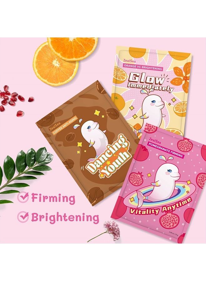 ZealSea Sheet Mask Face Mask Skin Care (Pack of 7) Beauty Facial Mask Kids Spa Face Mask Birthday Party gifts Women, kids Girls Skincare - Hydrate, Brighten, Moisturize,Soothe for All Skin Types  - Image 2