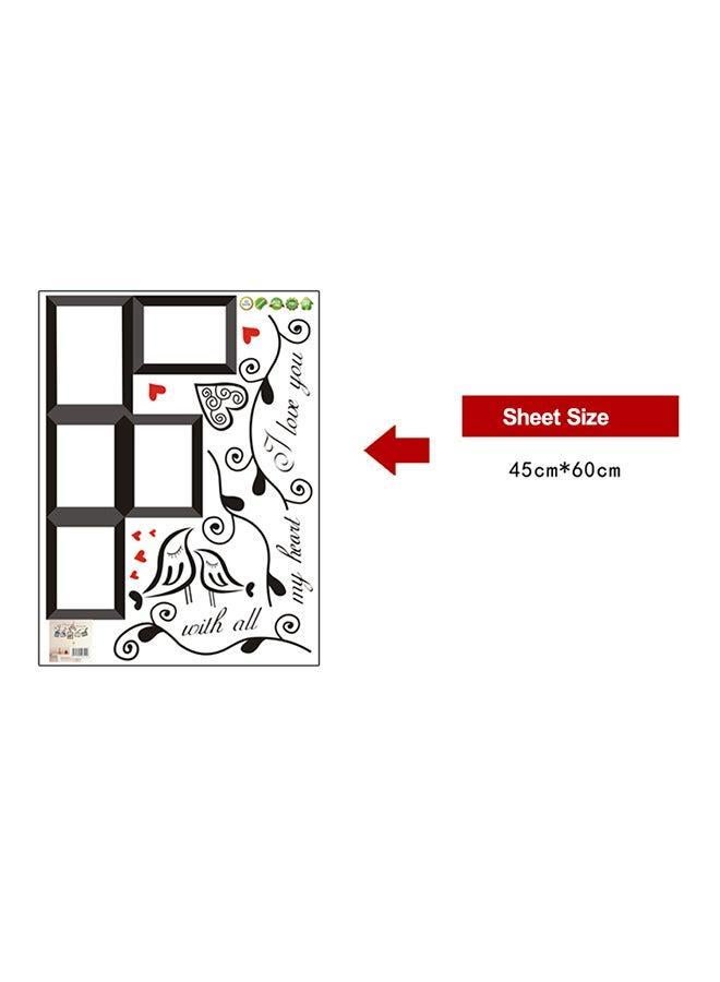ANSELF Love Birds Picture Frame Wall Sticker Black - Image 2