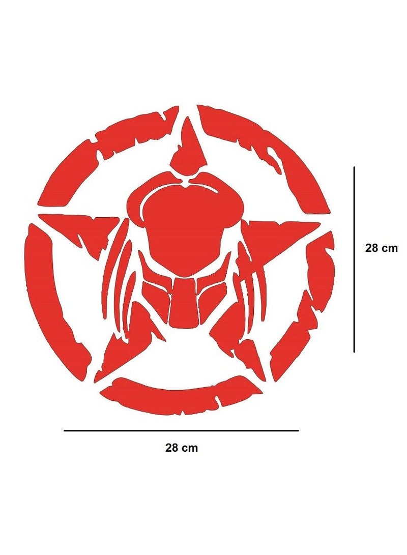 Generic Space Predator Star Sticker - RED 