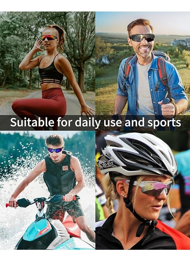 2 PCS Outdoor Sports UV Protection Half Frame Sunglasses, UV400 Polarized Cycling Sports Sunglasses, Windproof Goggles for Baseball Golf (Silver+Blue) - Image 5