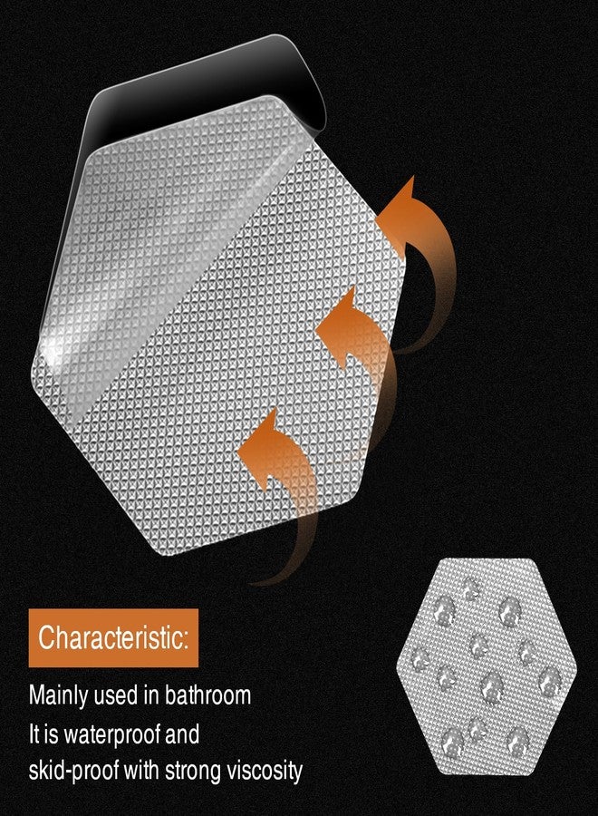 Secopad Original Bathtub Stickers Non-Slip, Hexagon Safety Shower Treads Adhesive Appliques with Premium Scraper - Image 2