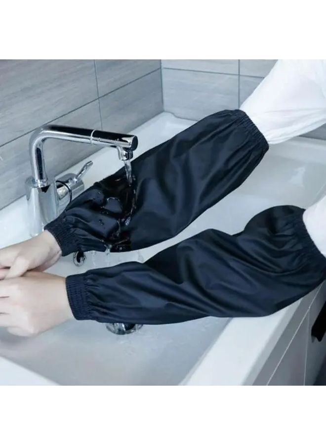 Black Waterproof Oversleeve Protectors Oilproof Arm Sleeves for Kitchen Cleaning Industrial Use - Image 1