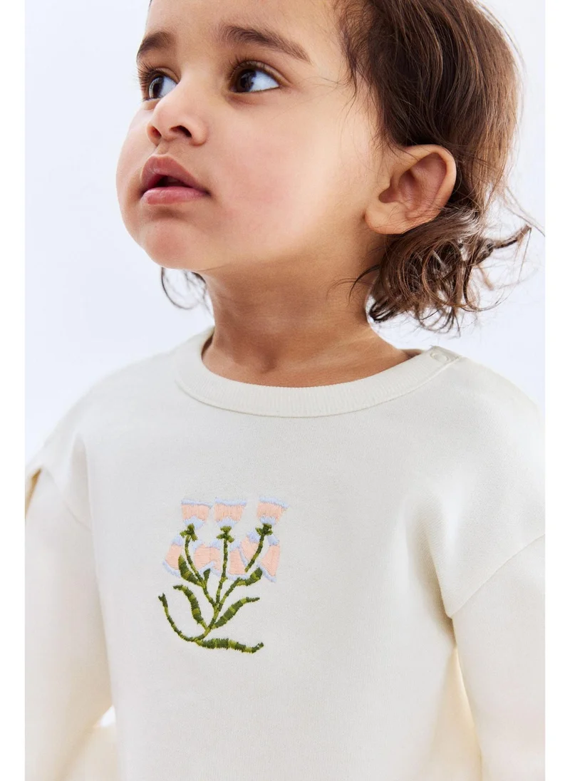 H&M Embroidery-motif sweatshirt