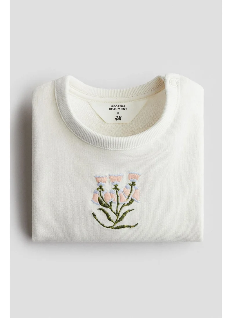 H&M Embroidery-motif sweatshirt