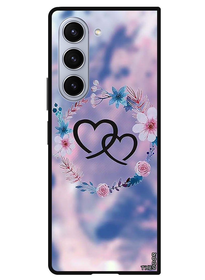 Theodor غطاء واقي مضاد للخدش ومقاوم للصدمات لجهاز سامسونج جالاكسي زد فولد 6 مع قلبين - Image 1