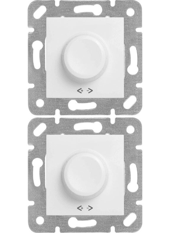 Viko Karre Rotary Dimmer R 40-600W White (Frame Included) 90967047 (2 Pcs)  - Image 1