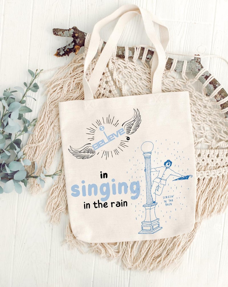 STRUTT Foldable Canvas Tote Bag for Women, Tote Bag for College Girls,100% Organic Cotton Reusable Shopping Bag for Grocery, Eco-Friendly Multi-Purpose Bag for Travel & Daily Use- in Rain - Image 4