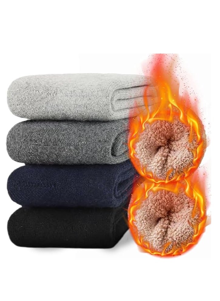 Warm Wool Socks for Women and Men, Soft Comfortable Crew Winter Socks, Thick Vintage Thermal Knit Socks (5 Pairs) - Image 1