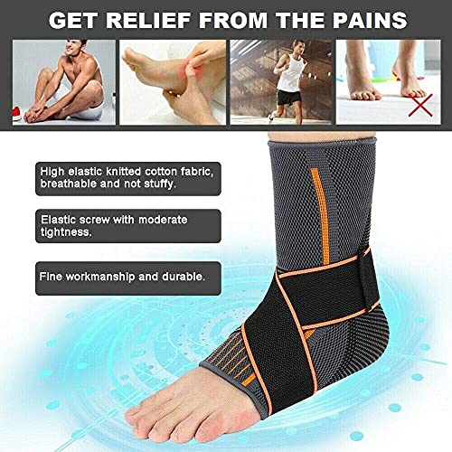 NUCARTURE ankle support for men and women pain relief straps for running sports,bandage wrap protection ligament injury ankle brace guard (Adjustable, 1 Count (Pack of 1)) - Image 2