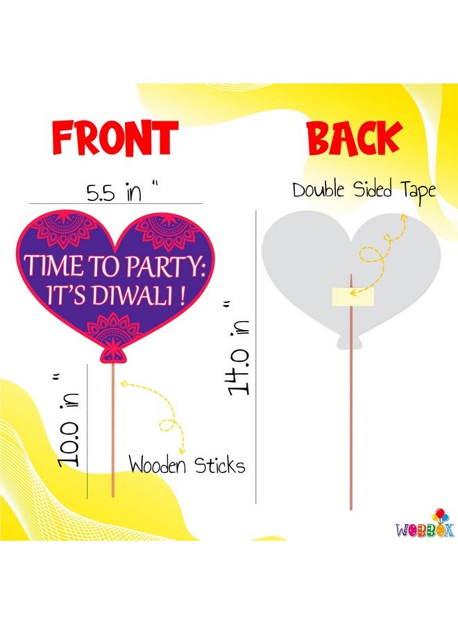 WOBBOX Diwali Decoration Happy Diwali Party Props (28 Pcs, Multi Colour) - Image 3