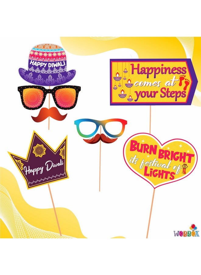 WOBBOX Diwali Decoration Happy Diwali Party Props (28 Pcs, Multi Colour) - Image 2