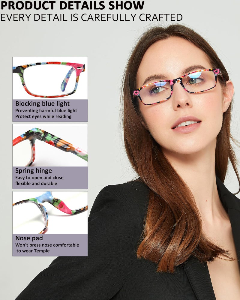 YTDBNS Reading Glasses for Women, Stylish Blue Light Blocking Readers, Ladies Eyeglasses, Fashion Computer Eye Glasses - Image 4