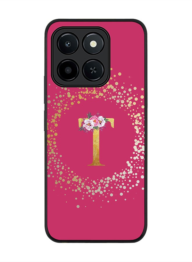 Stylizedd For Honor X6c Case,Slim fit Camera Protection, Shockproof Thin Phone cover  - Custom Monogram Floral - T ( Deep Pink )