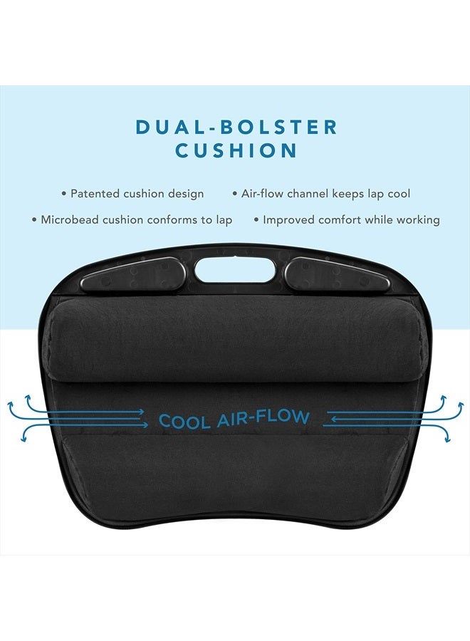 LapGear طاولة لاب MyDesk مع حافة للجهاز وحامل للهاتف - أسود - تناسب حتى أجهزة الكمبيوتر المحمولة بحجم 15.6 بوصة - رقم الطراز 44448 - Image 5