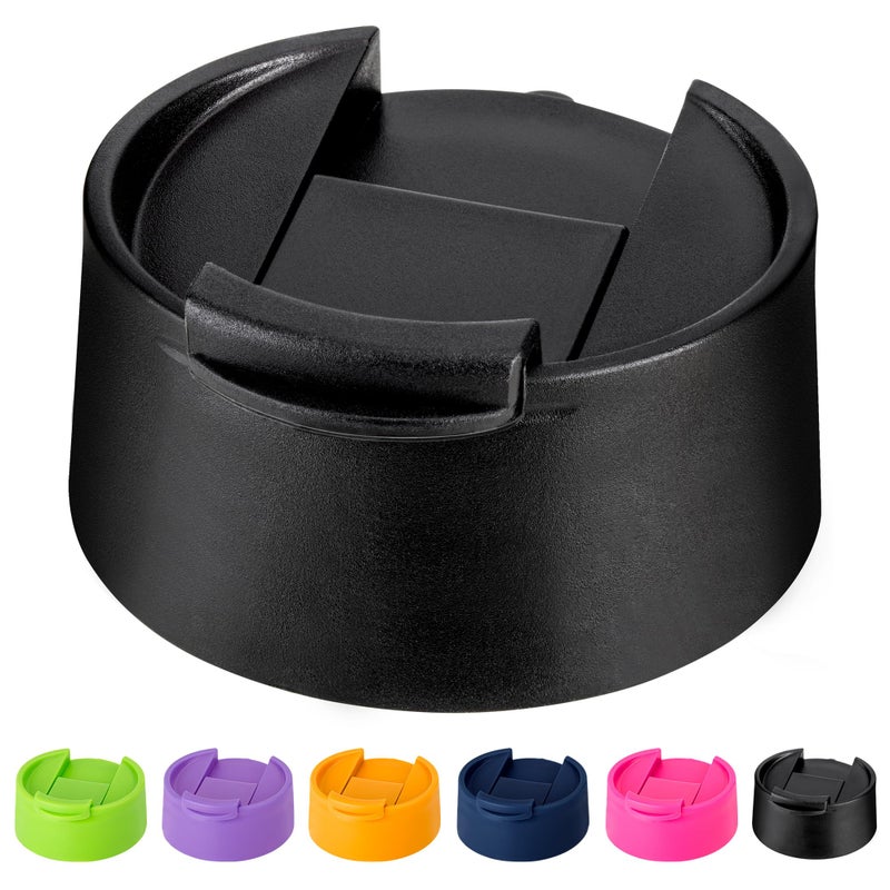 Prurex Flip Lid for Hydro Flask 12 16 18 20 32 40 64 oz Wide Mouth Bottle,Replacement Lid for Hydroflask,Thermoflask,Iron Flask and More 2.28" Wide Mouth Bottles(Black 1 Packï¼‰ - Image 1