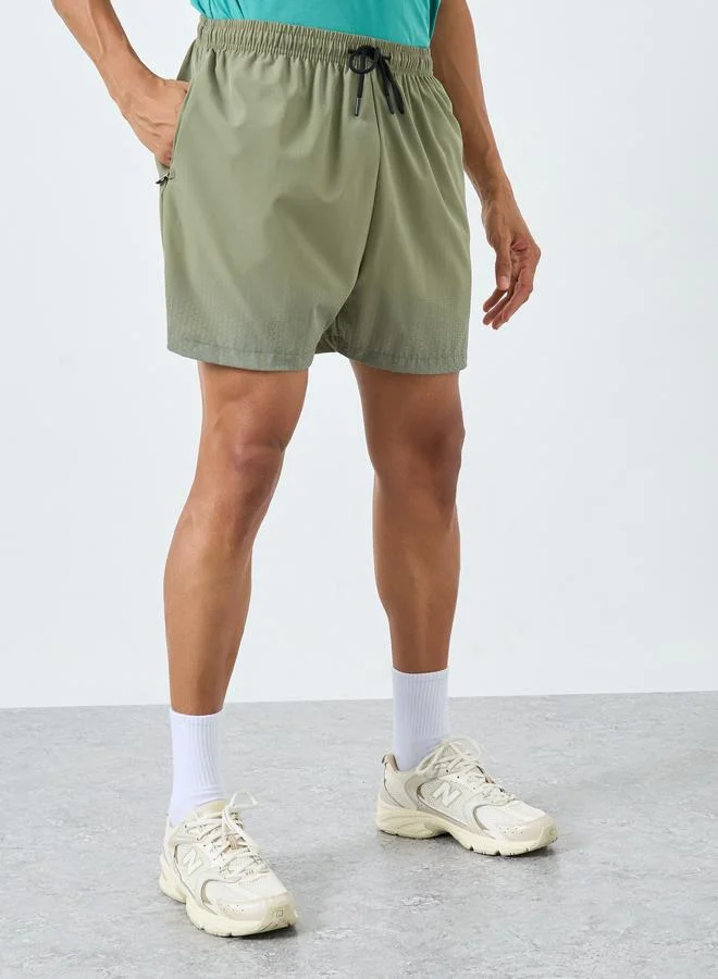 Styli Men Olive Regular Fit Printed Athleisure Shorts