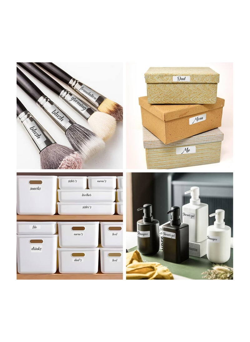 SOLARAE 170 قطعة ملصقات قابلة للإزالة للبرطمانات، ملصقات لصناديق التخزين، ملصقات صغيرة لحاويات الطعام في المطبخ مع 1 قلم طباشير سائل لملصقات البرطمانات، ملصقات تنظيم المنزل، أبيض وأسود (2 مجموعة) - Image 4