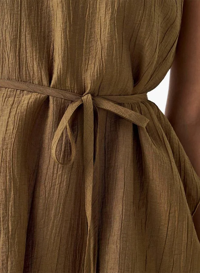 ايكونيك Iconic Relaxed Fit Asymmetrical Dress with Belt